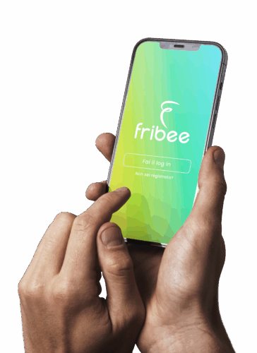 Schermata iniziale con logo Fribee